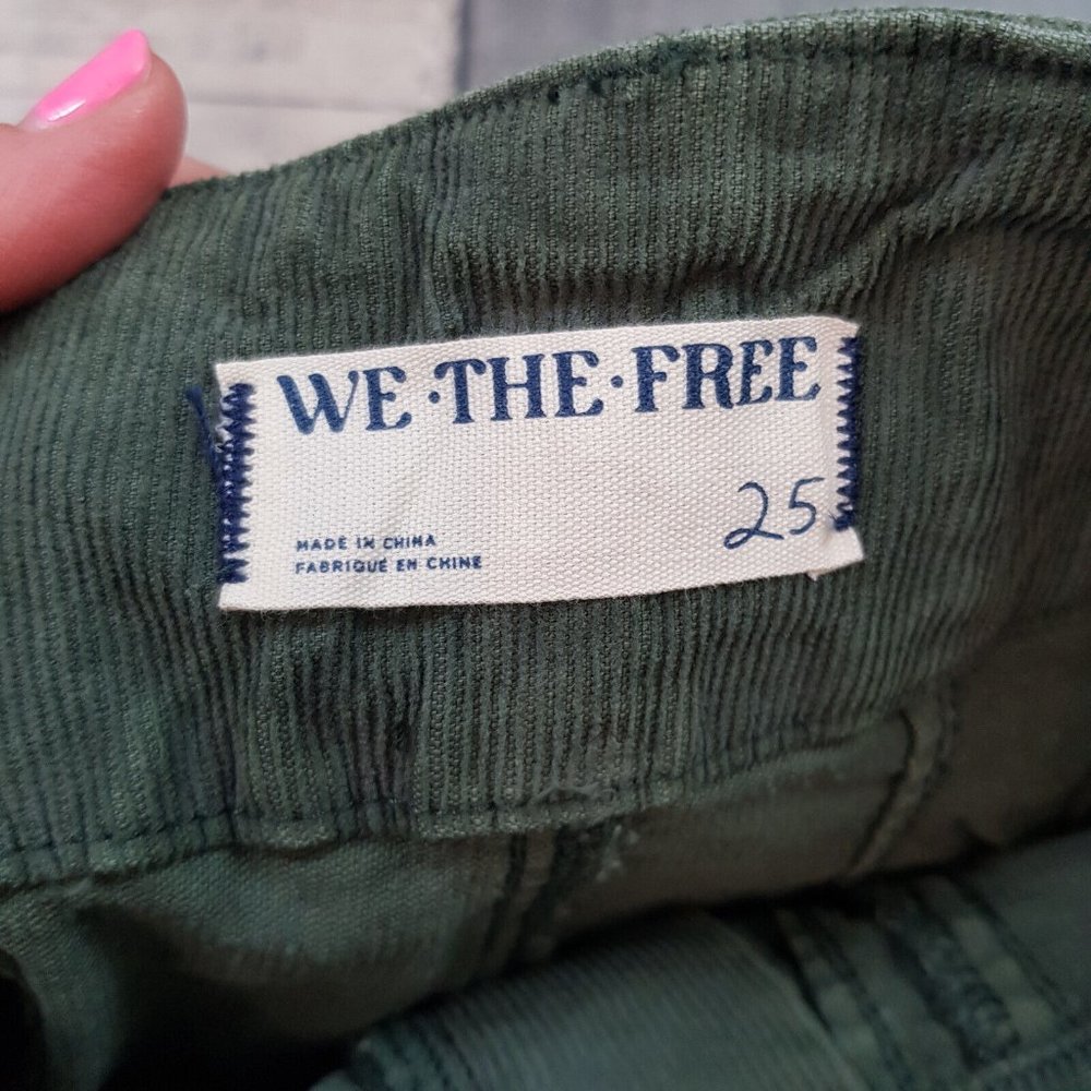 Free People Jayde Corduroy Flare Jeans 25 UK 4 Green High Rise We The Free BN - Picture 8 of 11